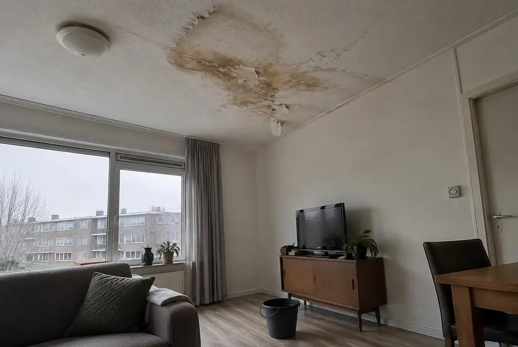 Lekdetectie Werkendam – vochtplek op het plafond onder een badkamer